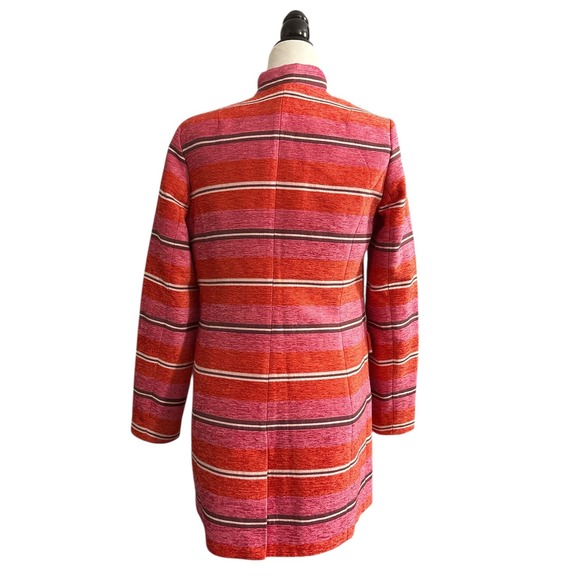 NEW Banana Republic Women's Striped Long Blazer Jacket Red Pink Size Small - Picture 3 of 8